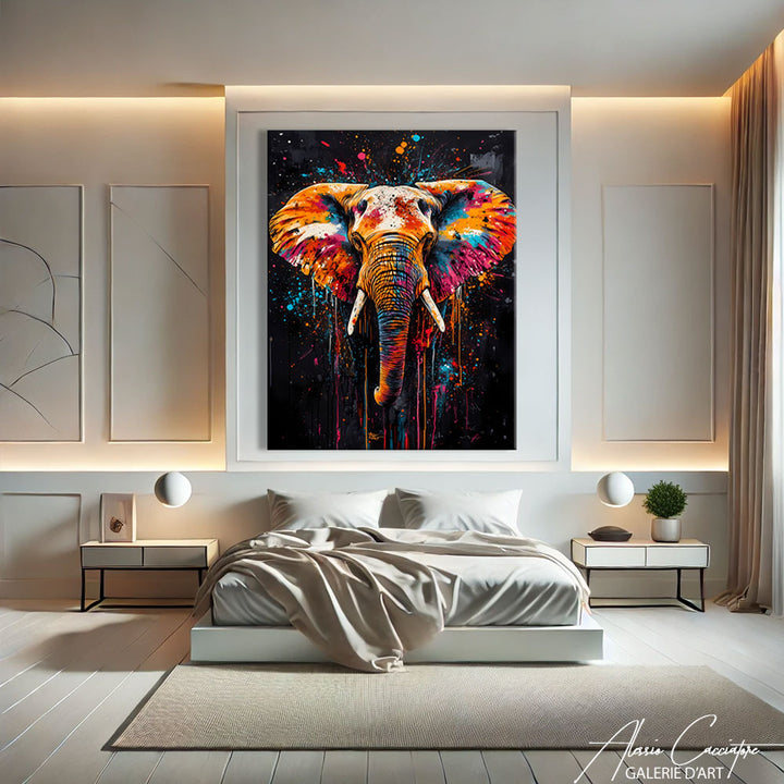 tableau éléphant pop art