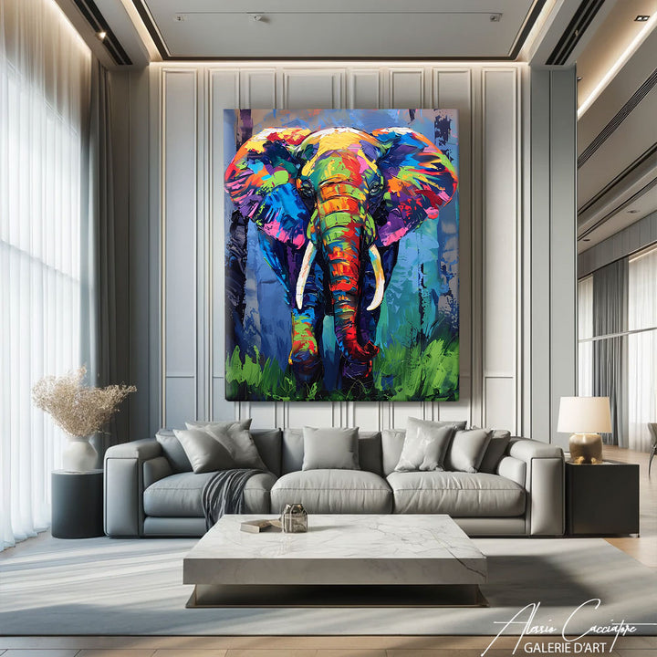 toile mural elephant