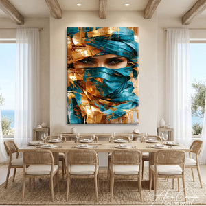 Affiche Femme Voile Bleu