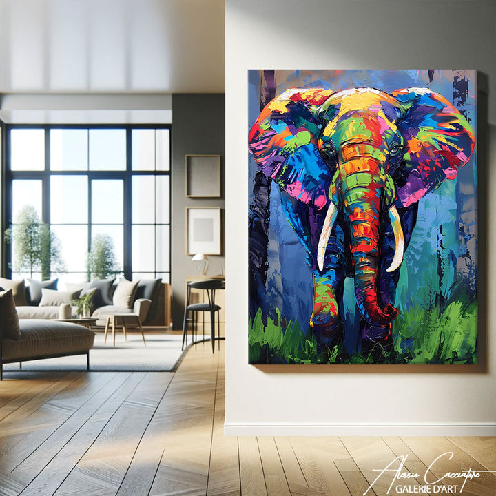 tableau peinture éléphant