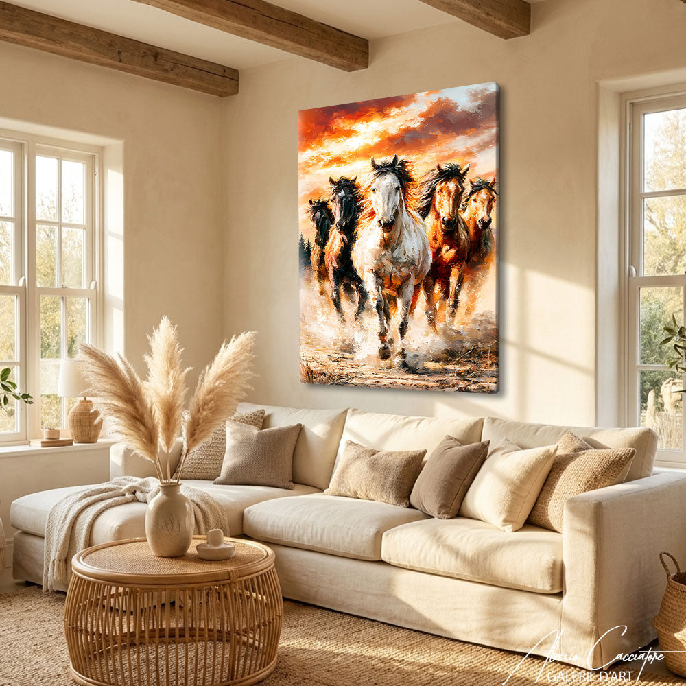 tableau coucher de soleil