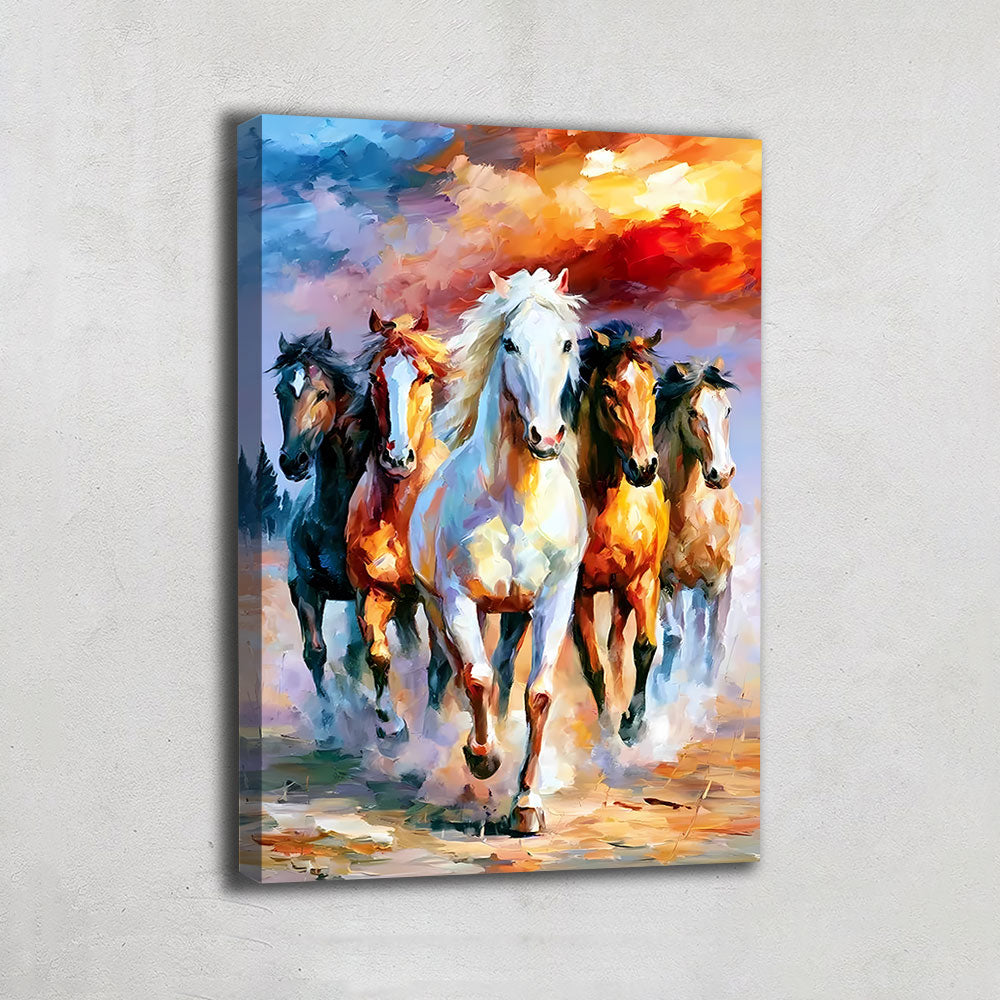 TABLEAU ABSTRAIT DE CHEVAUX 