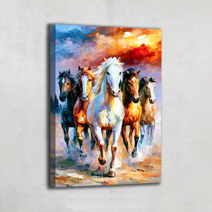 TABLEAU ABSTRAIT DE CHEVAUX 