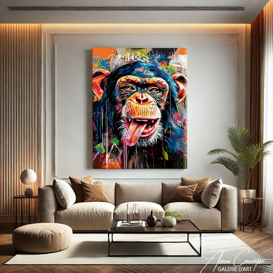 tableau pop art singe – mise en situation