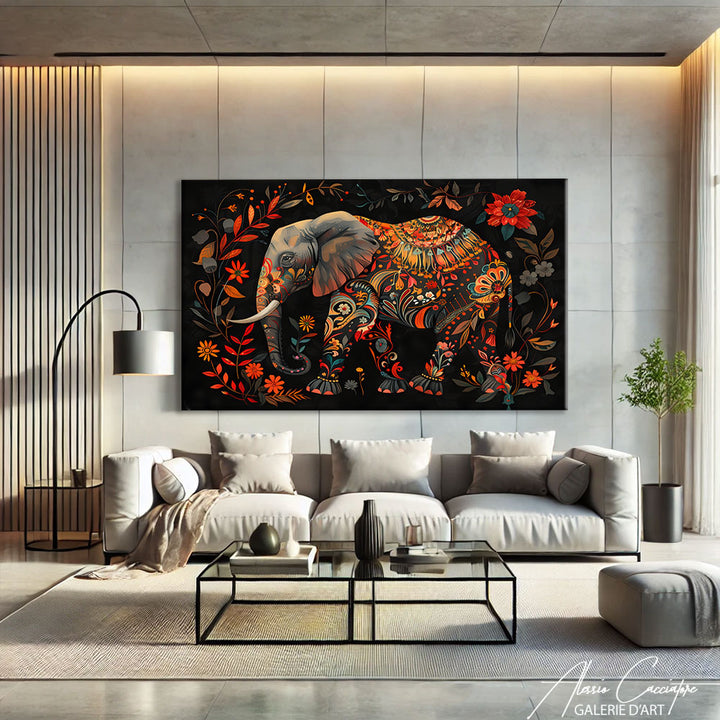 Éléphant sur Toile