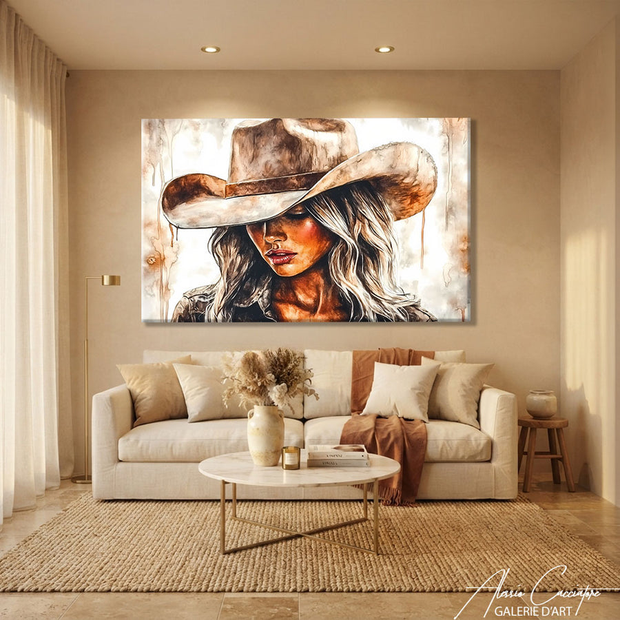 Peinture Femme Western – mise en situation