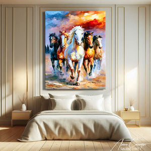 TABLEAU ABSTRAIT DE CHEVAUX 