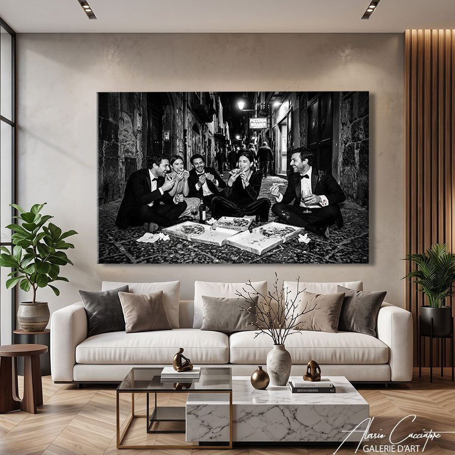 TABLEAU MODERNE EN NOIR ET BLANC – mise en situation