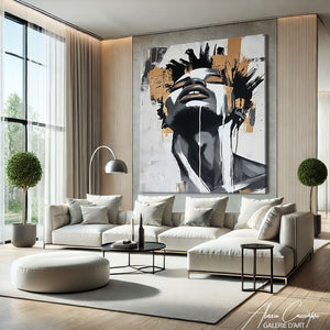 Grand tableau abstrait salon
