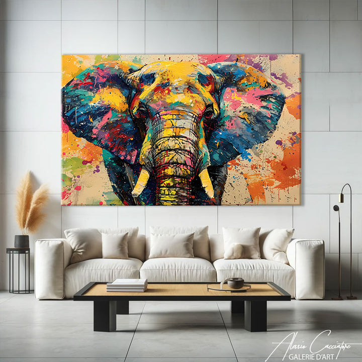 Éléphant sur Toile