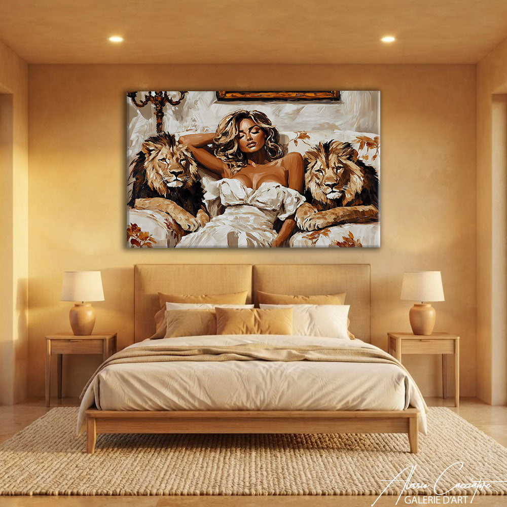 Toile Femme Lion