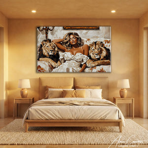 Toile Femme Lion
