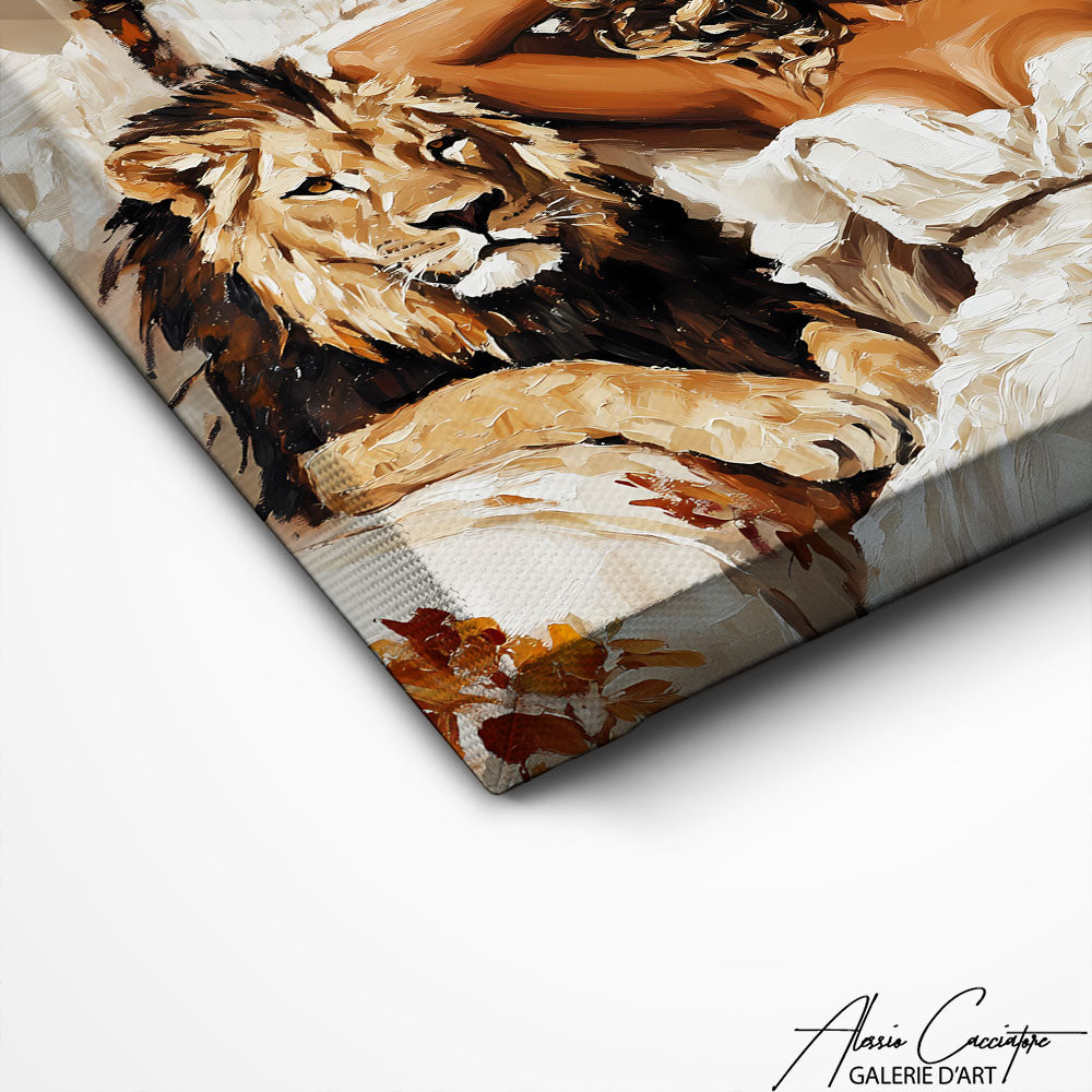 Art Mural Femme Lion