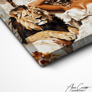 Art Mural Femme Lion
