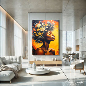 tableau femme africaine peinture