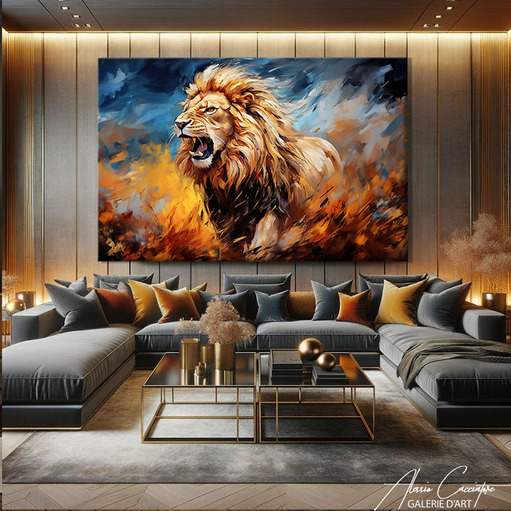 tableau deco lion