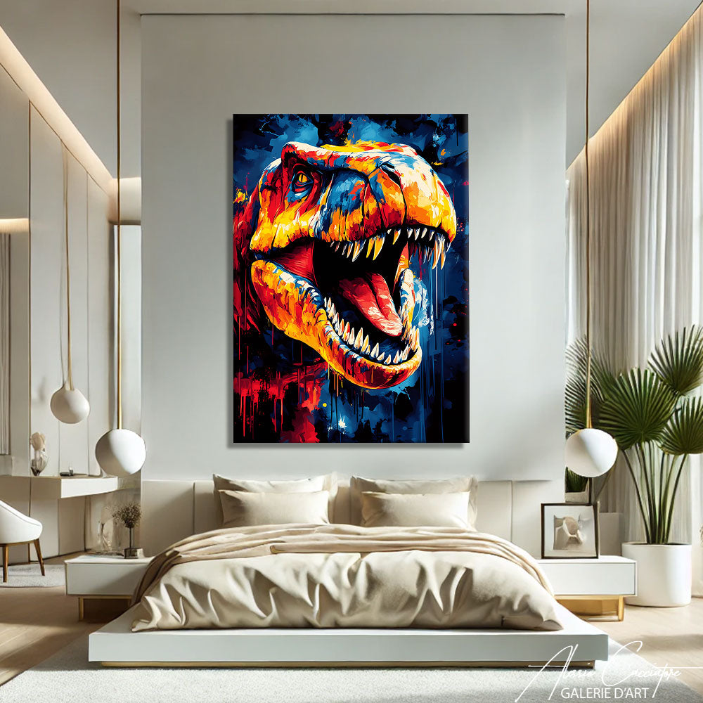 Grand tableau abstrait salon
