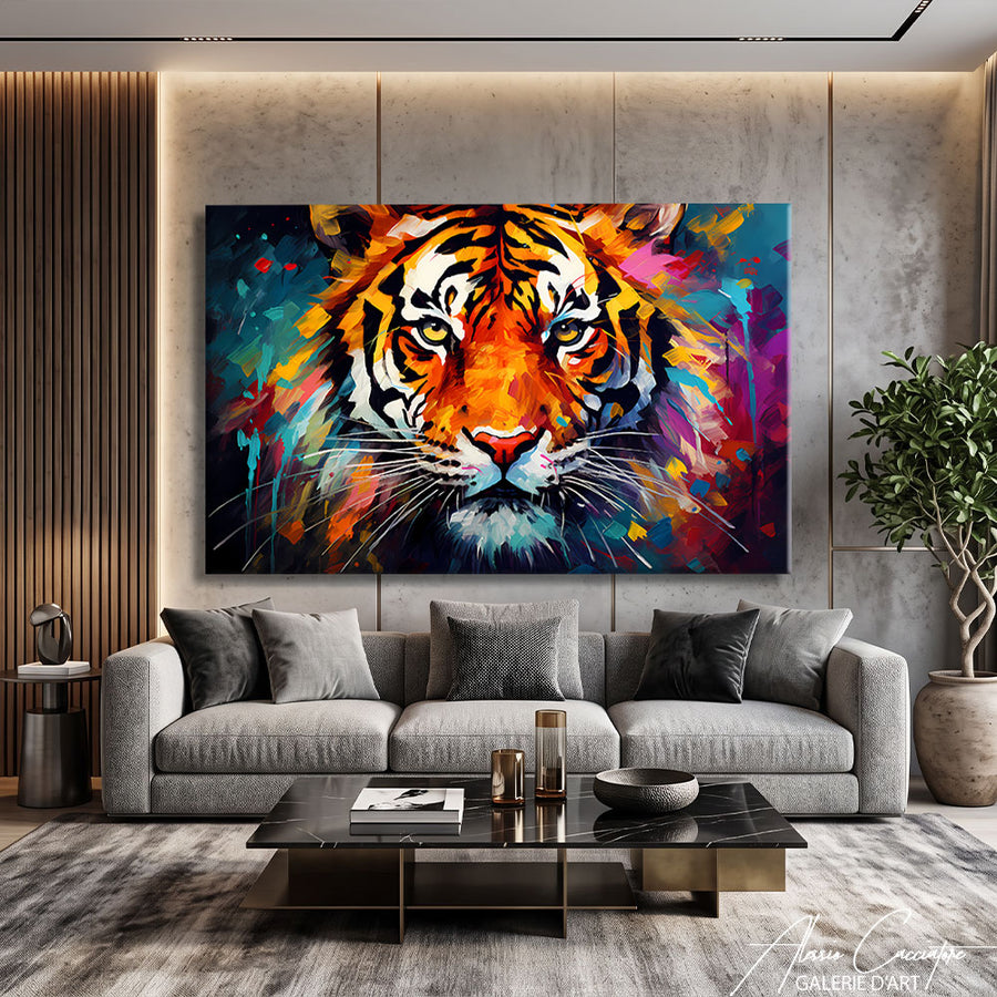 TABLEAU PEINTURE TIGRE – mise en situation