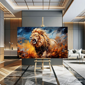 tableau mural lion