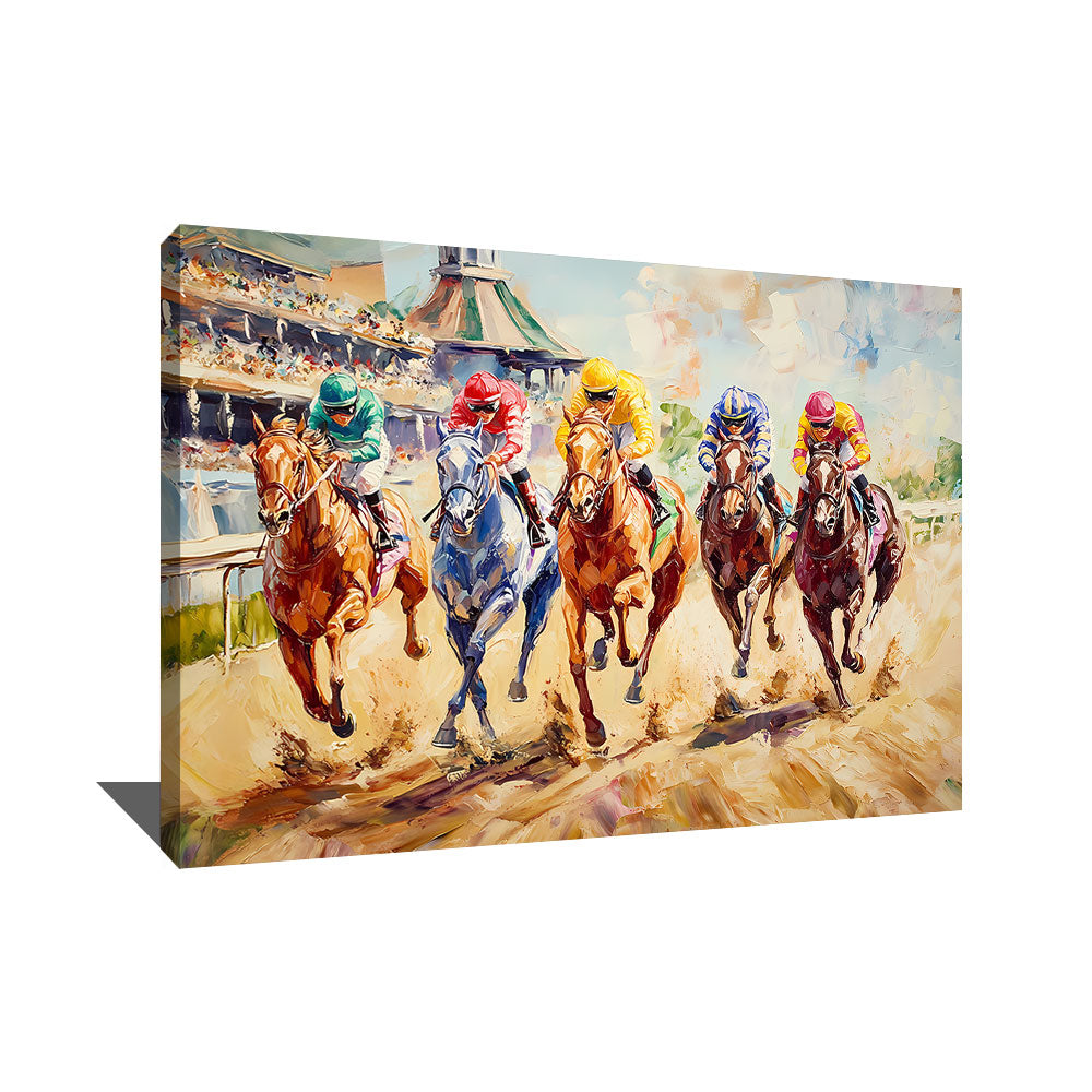 Tableau Course De Chevaux