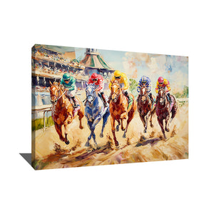 Tableau Course De Chevaux