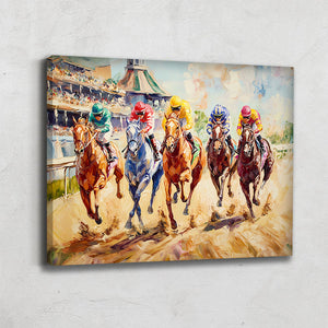 Tableau Course De Chevaux