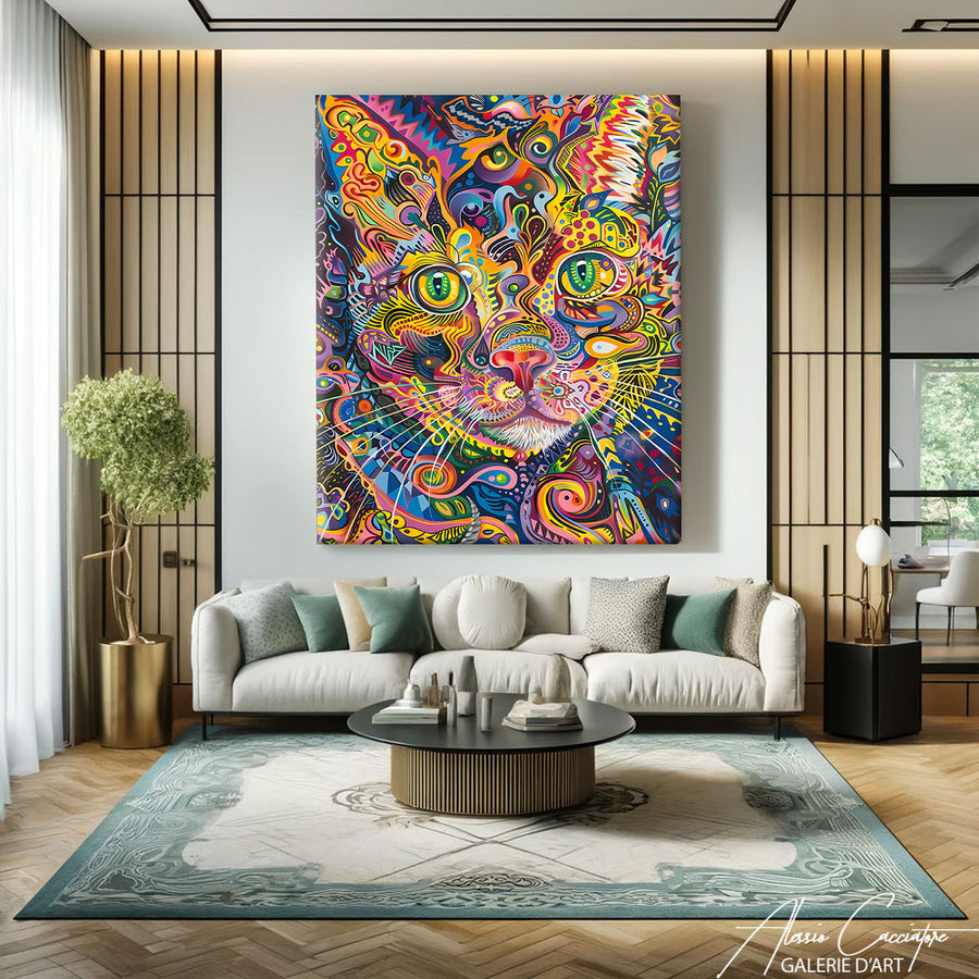 Peinture Chat Pop Art – mise en situation