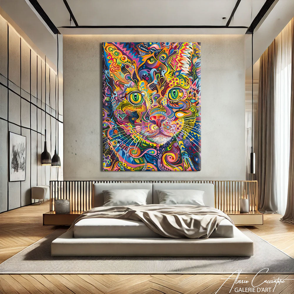 tableau chat peinture