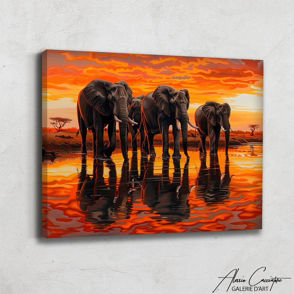 Tableau Éléphant Savane