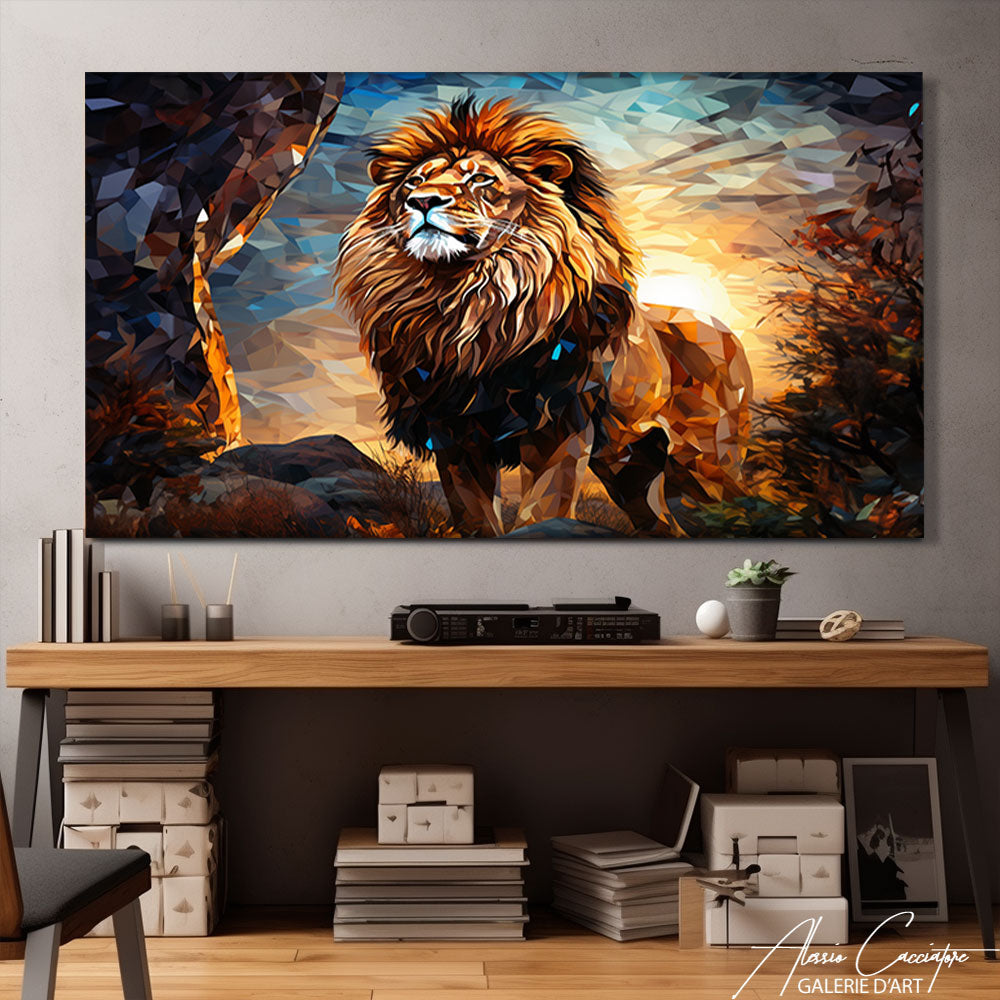tableau deco lion