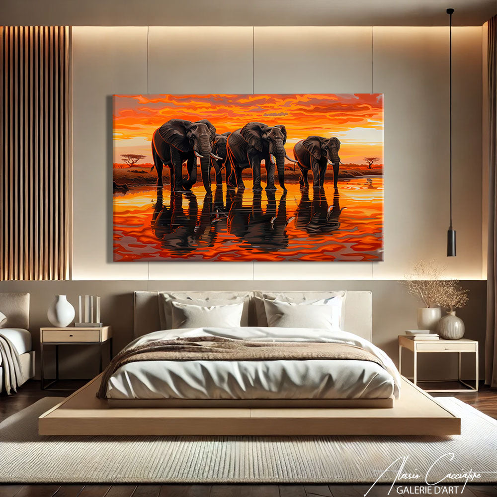 Tableau Éléphant Abstrait