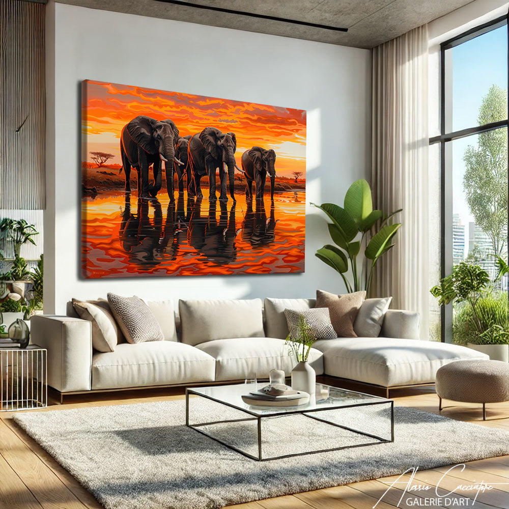 Tableau Éléphant Coloré