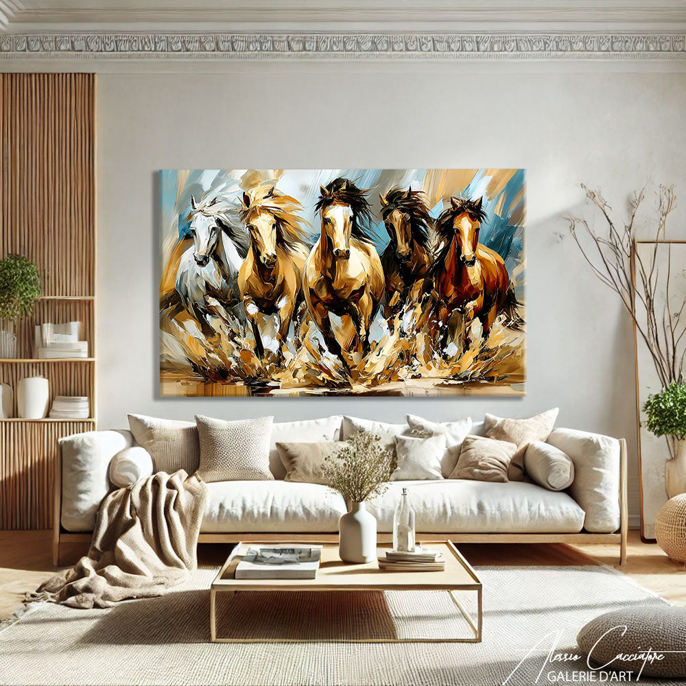 TABLEAU CHEVAUX ABSTRAIT