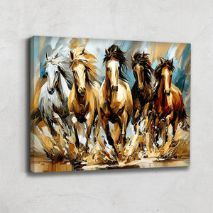 TABLEAU CHEVAUX ABSTRAIT