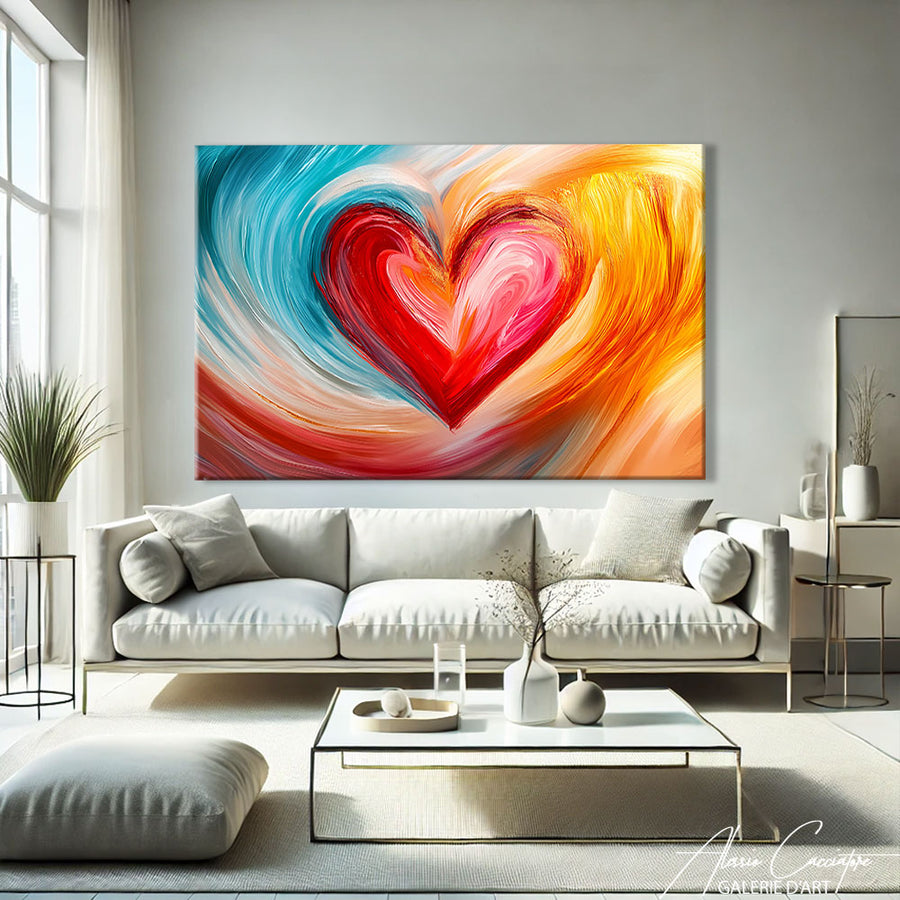 Tableau Abstrait Multicolore – mise en situation