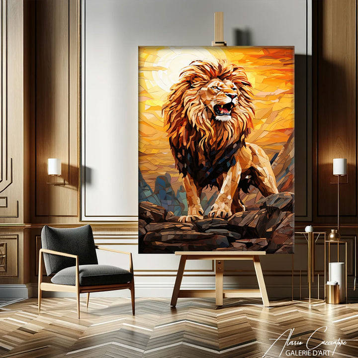 peinture lion coloré