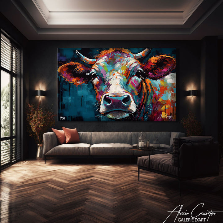 tableau pop art vache