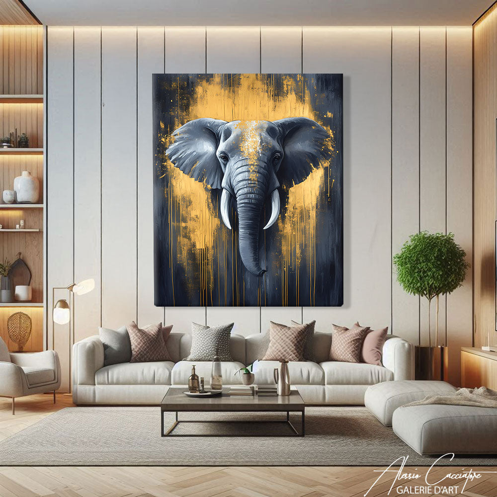 Cadre toile éléphant
