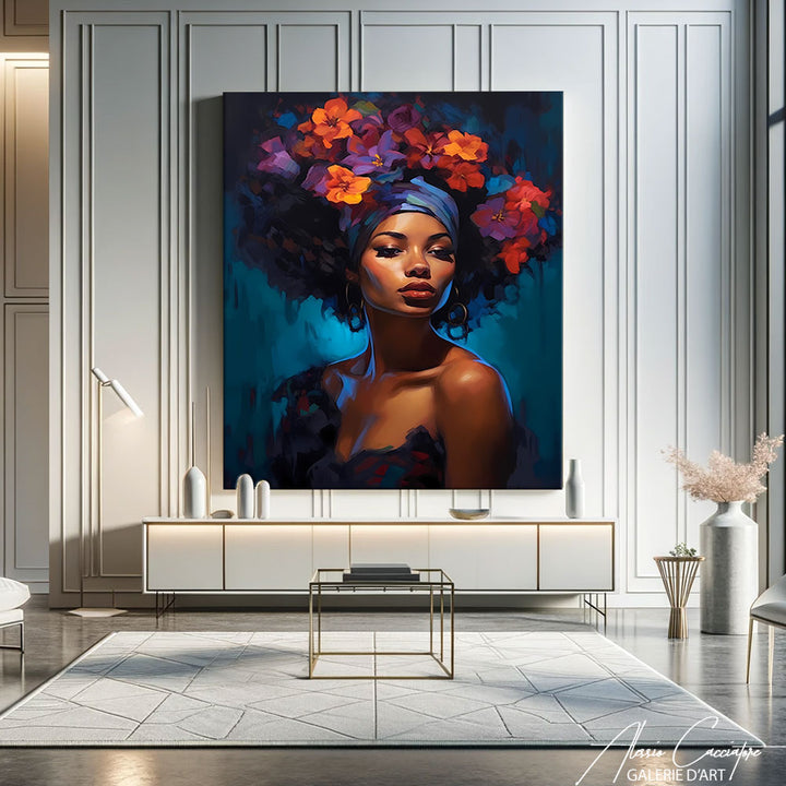 peinture femme africaine moderne