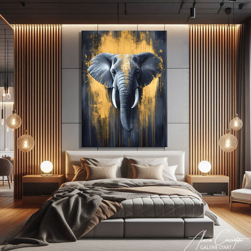Toile avec éléphant
