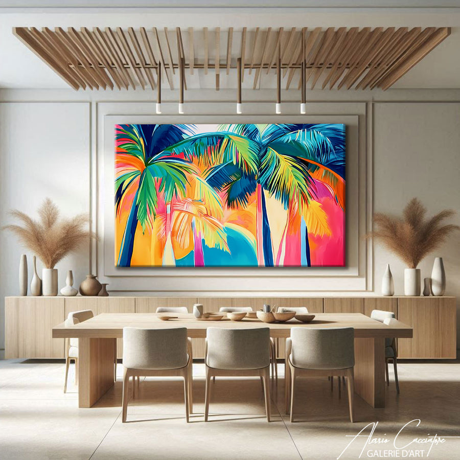 TABLEAU MULTICOLORE ABSTRAIT – mise en situation