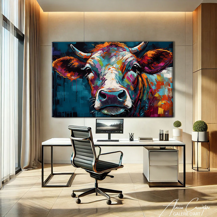 tableau pop art vache