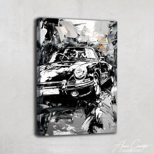 Tableau Porsche Noir et Blanc