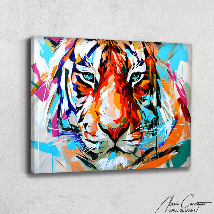 Toile Tigre Couleur
