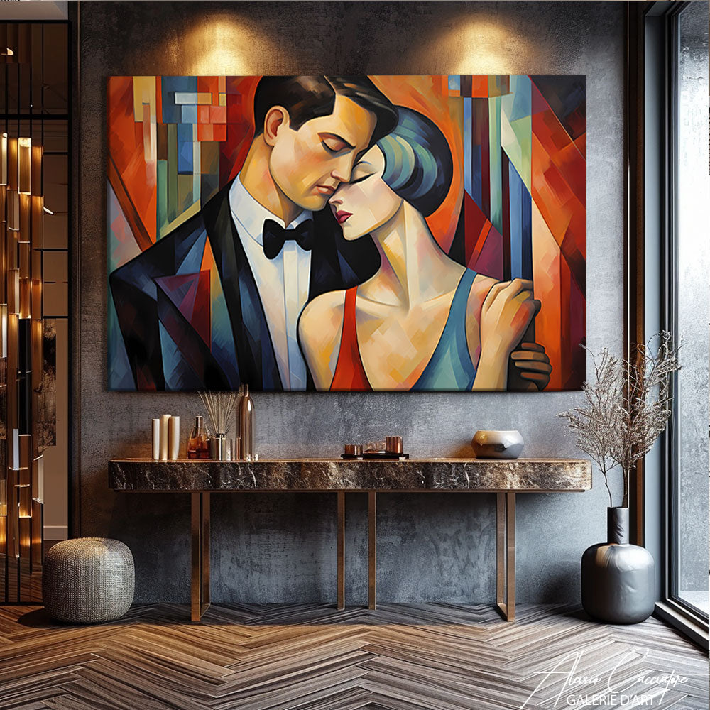 peinture art déco femme