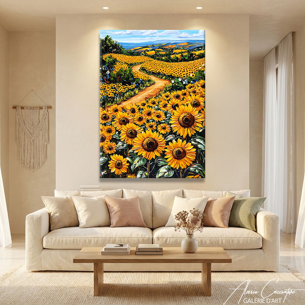 Peinture Champ De Tournesol