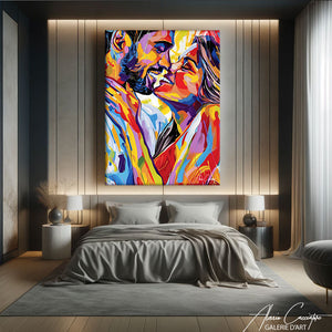 Peinture Couple Enlacé