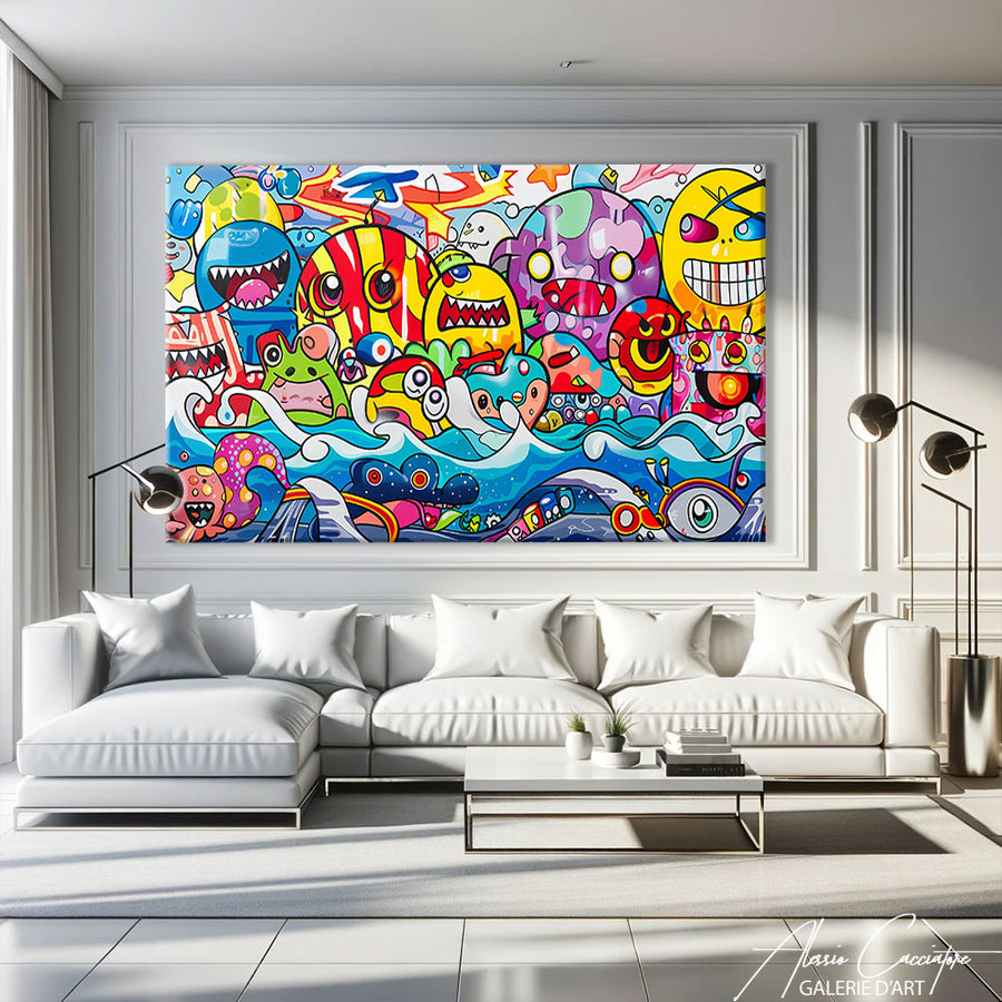 Tableau Contemporain Salon – mise en situation