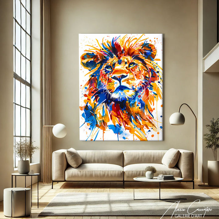 Tableau Abstrait Lion
