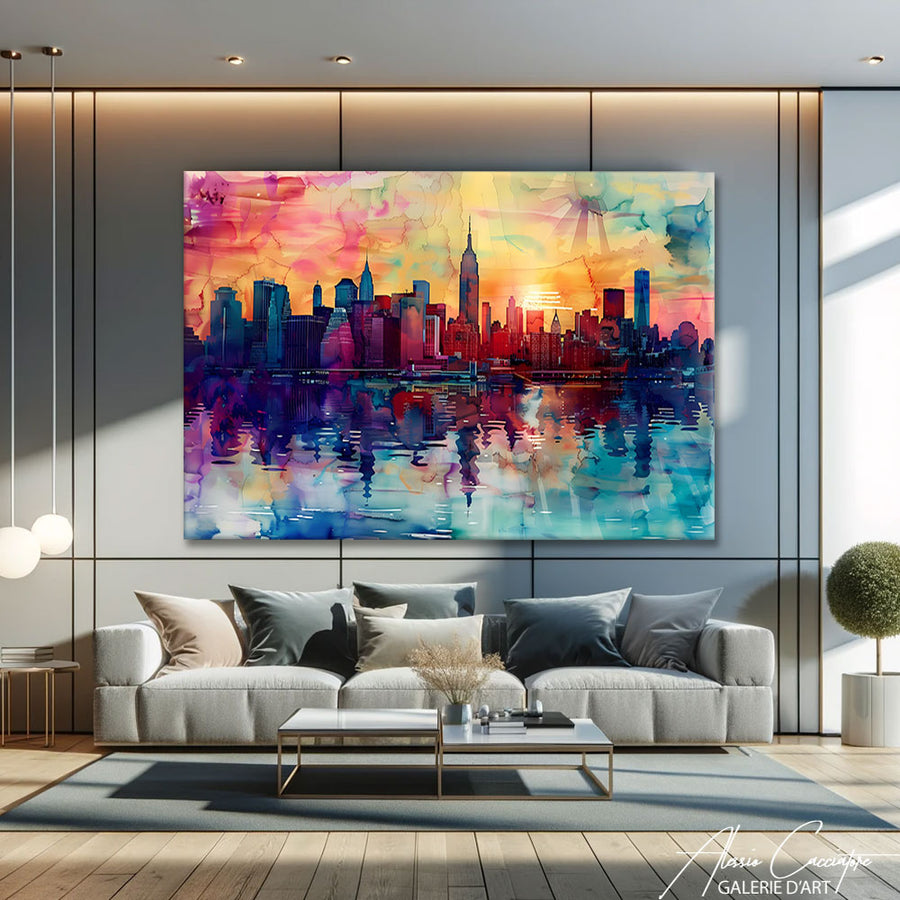 tableau new york coloré – mise en situation